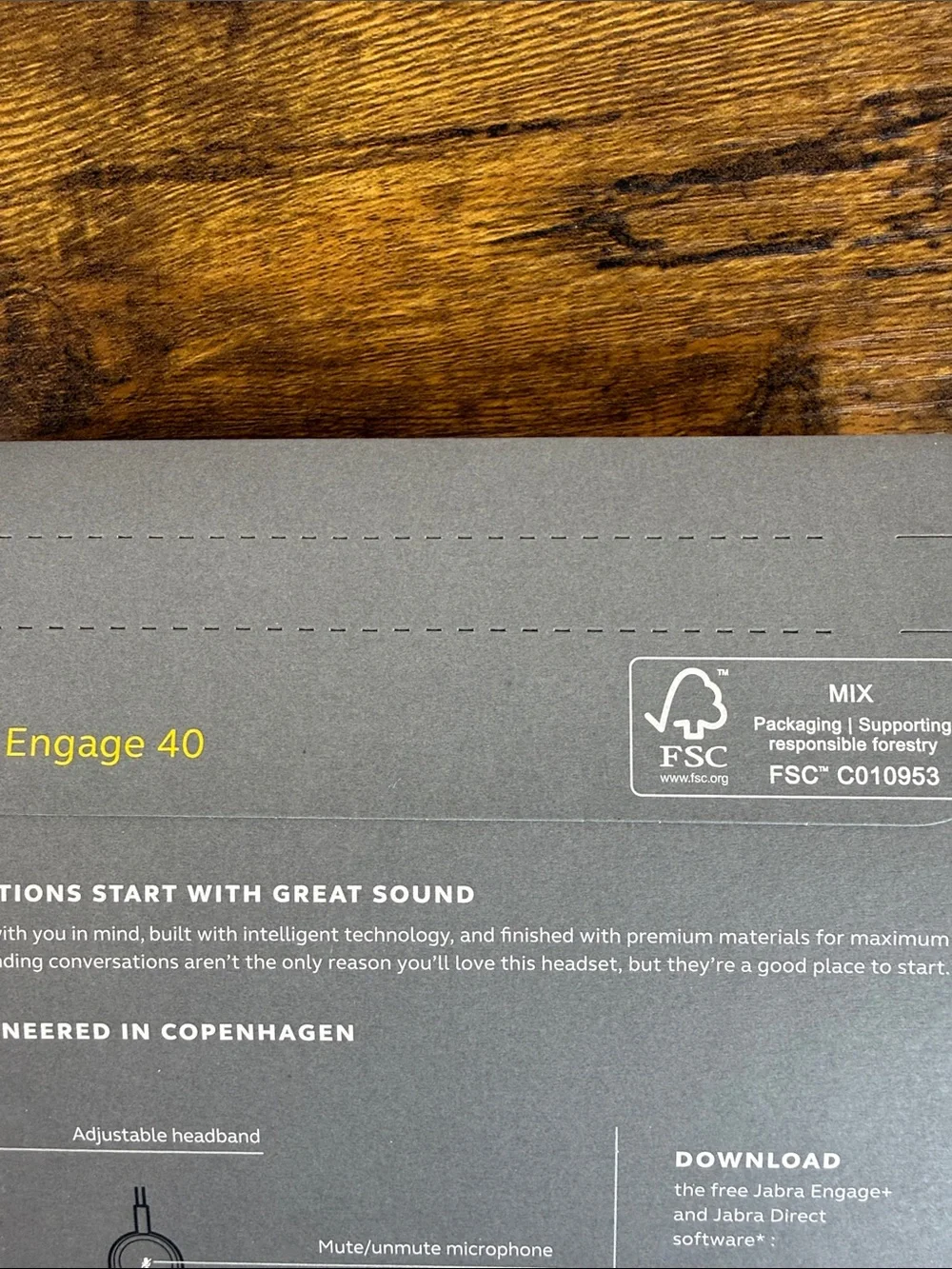 NWT Jabra Engage 40 Mono Headset in Gray, Never Opened Box